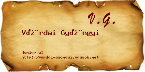 Várdai Gyöngyi névjegykártya
